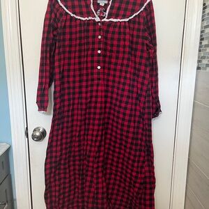 Red and Black Buffalo Plaid Lanz of Salzburg Flannel Nightgown